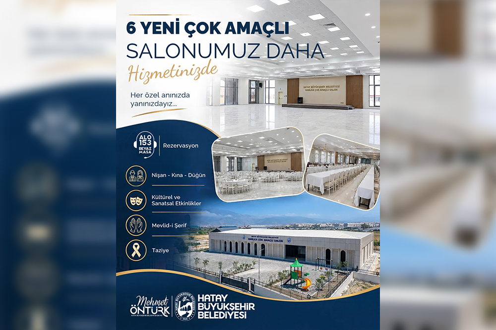 HBB’NİN 6 YENİ ÇOK AMAÇLI SALONU HATAY’IN HİZMETİNDE