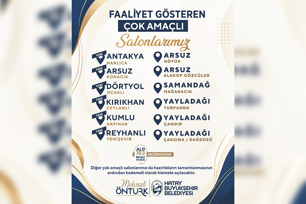 HBB’NİN 6 YENİ ÇOK AMAÇLI SALONU HATAY’IN HİZMETİNDE