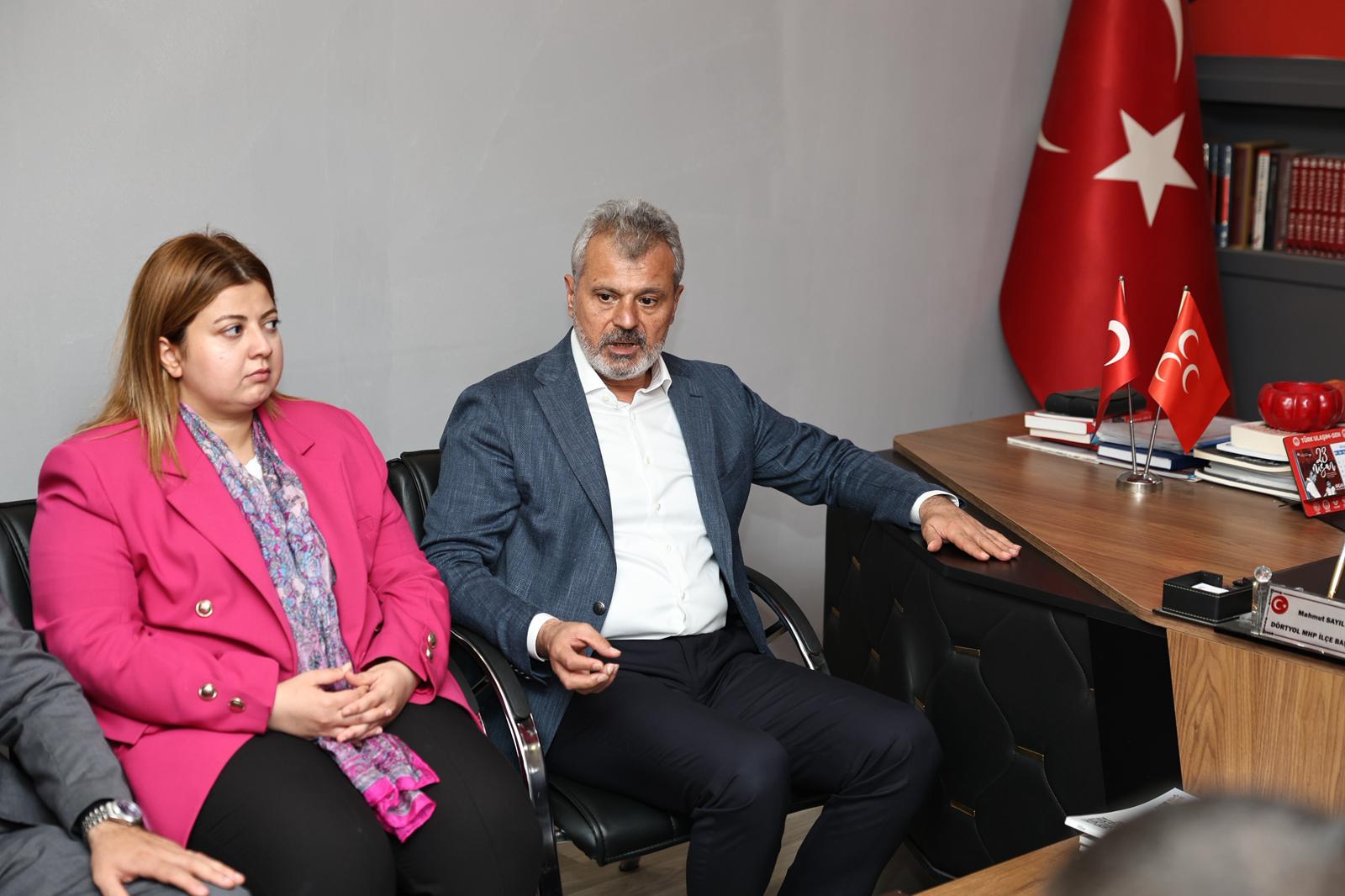 BAŞKAN ÖNTÜRK, DÖRTYOL MHP VE AK PARTİ TEŞKİLATLARINI ZİYARET ETTİ