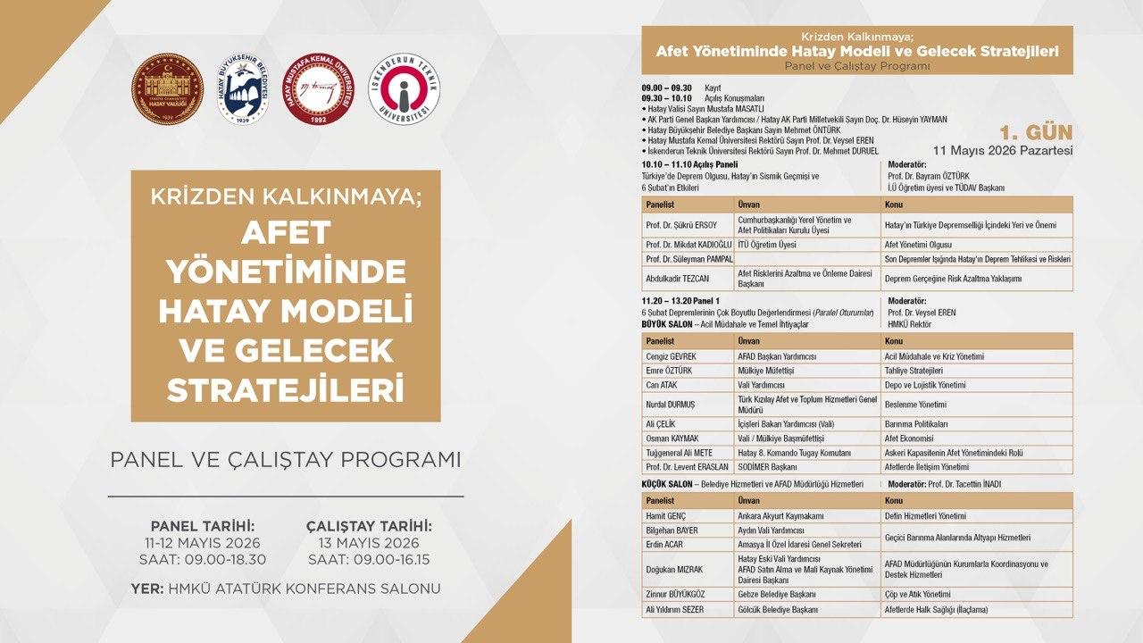 HATAY, AFET YÖNETİMİNDE GELECEK STRATEJİLERİNİ MASAYA YATIRIYOR