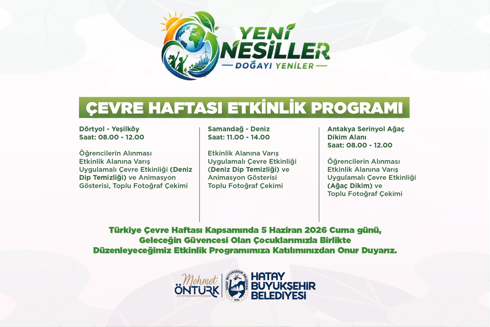 HBB’DEN ÇEVRE HAFTASI’NA ÖZEL ANLAMLI ETKİNLİKLER