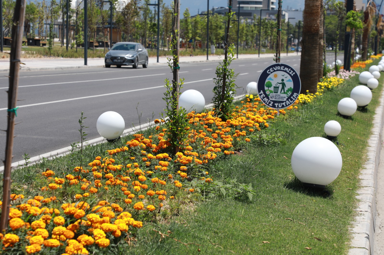 İSKENDERUN SAHİLİ RENKLİ ÇİÇEKLERLE SÜSLENDİ