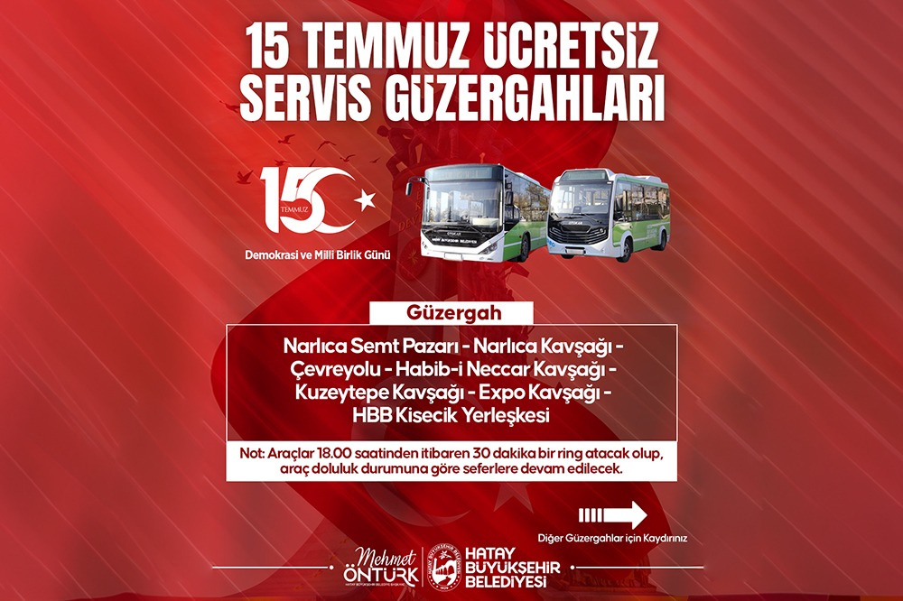 HBB’DEN 15 TEMMUZ PROGRAMINA ÜCRETSİZ ULAŞIM 