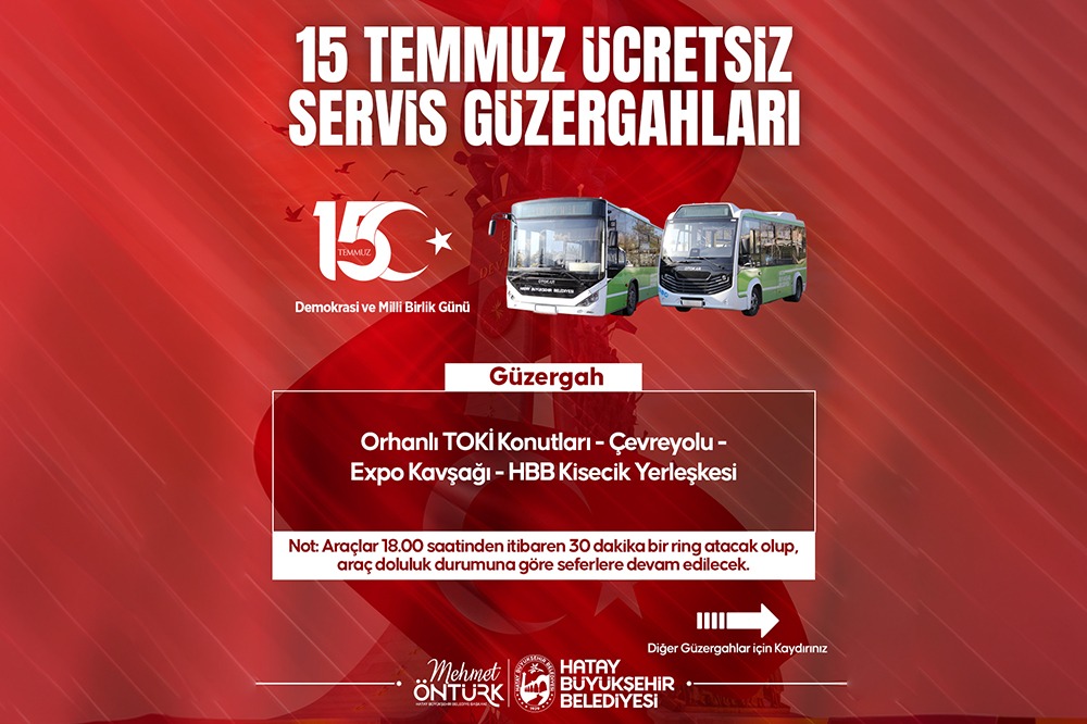 HBB’DEN 15 TEMMUZ PROGRAMINA ÜCRETSİZ ULAŞIM 