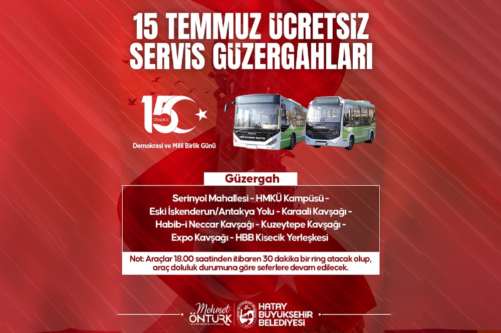HBB’DEN 15 TEMMUZ PROGRAMINA ÜCRETSİZ ULAŞIM 