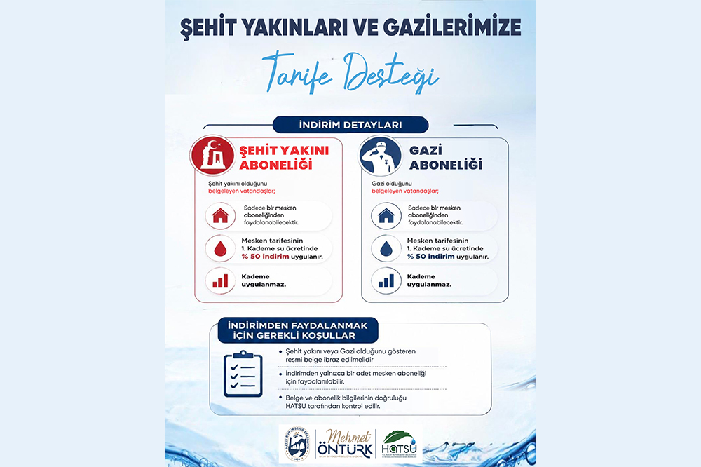 HATSU’DAN ŞEHİT YAKINLARI VE GAZİ ABONELERİNE %50 İNDİRİM